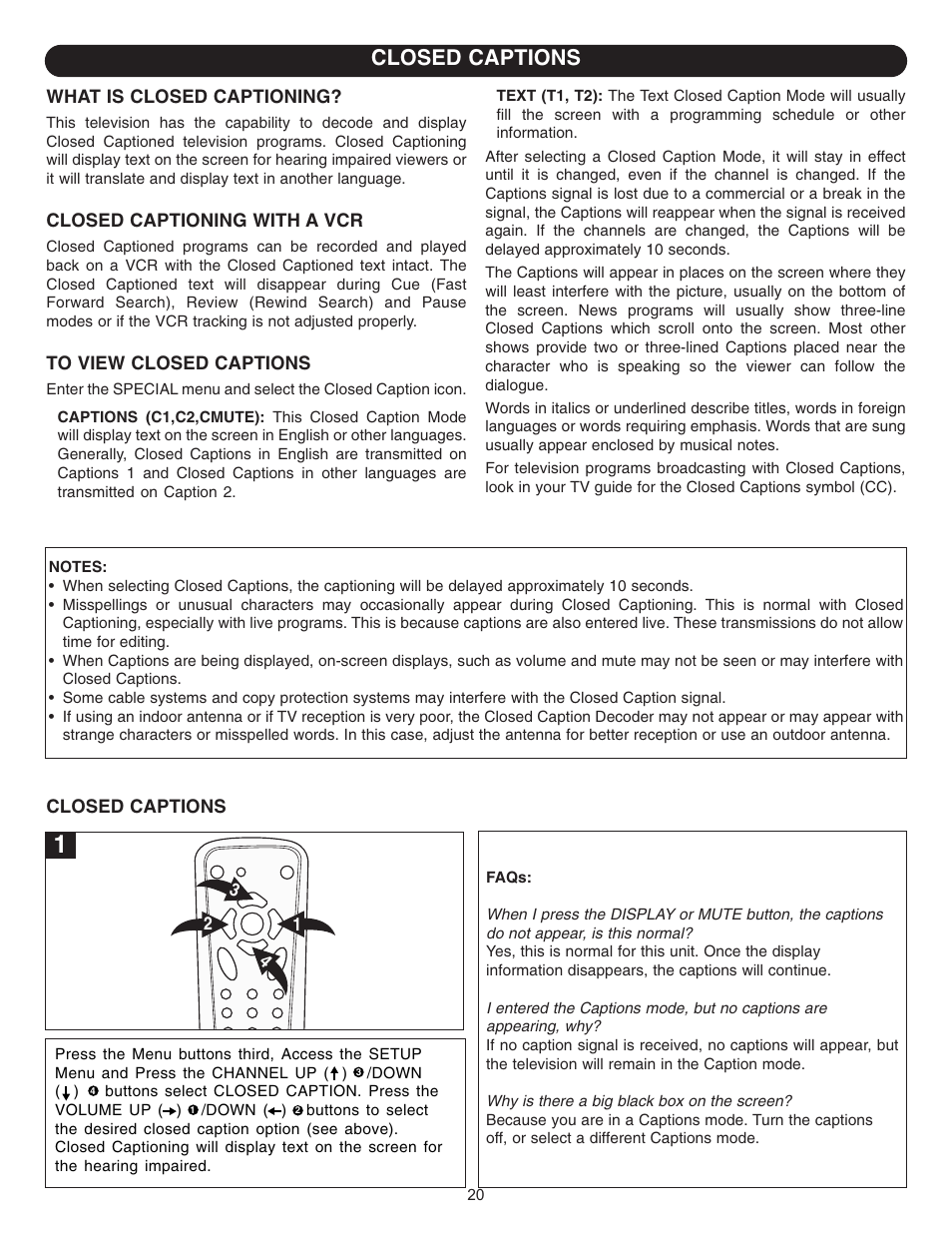 Closed captions | Emerson Radio DTE314 User Manual | Page 21 / 30