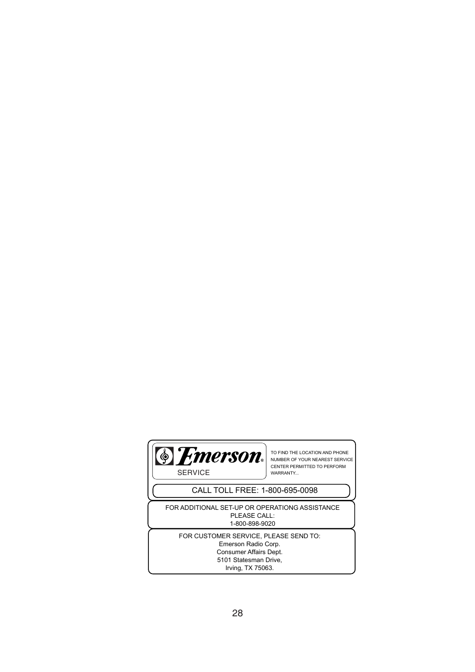 Emerson Radio DTE314 User Manual | Page 29 / 30