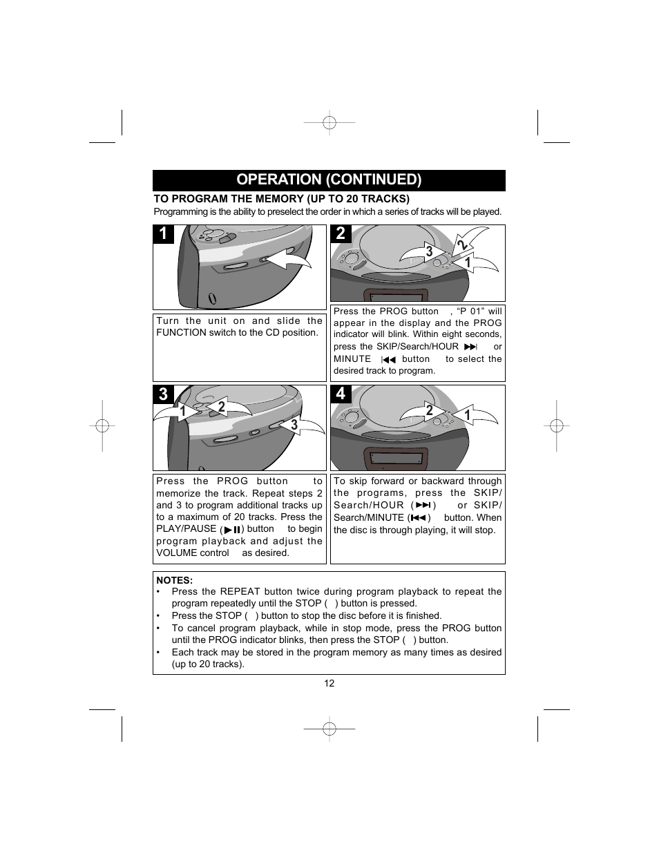 Operation (continued) | Emerson Radio CKD9905 User Manual | Page 12 / 22