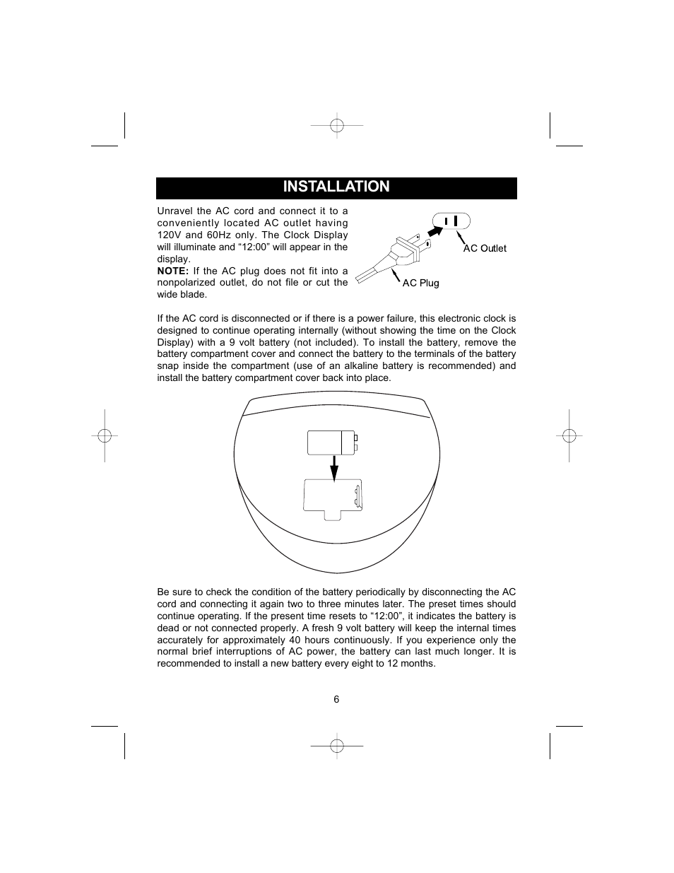 Installation | Emerson Radio CKD9905 User Manual | Page 6 / 22