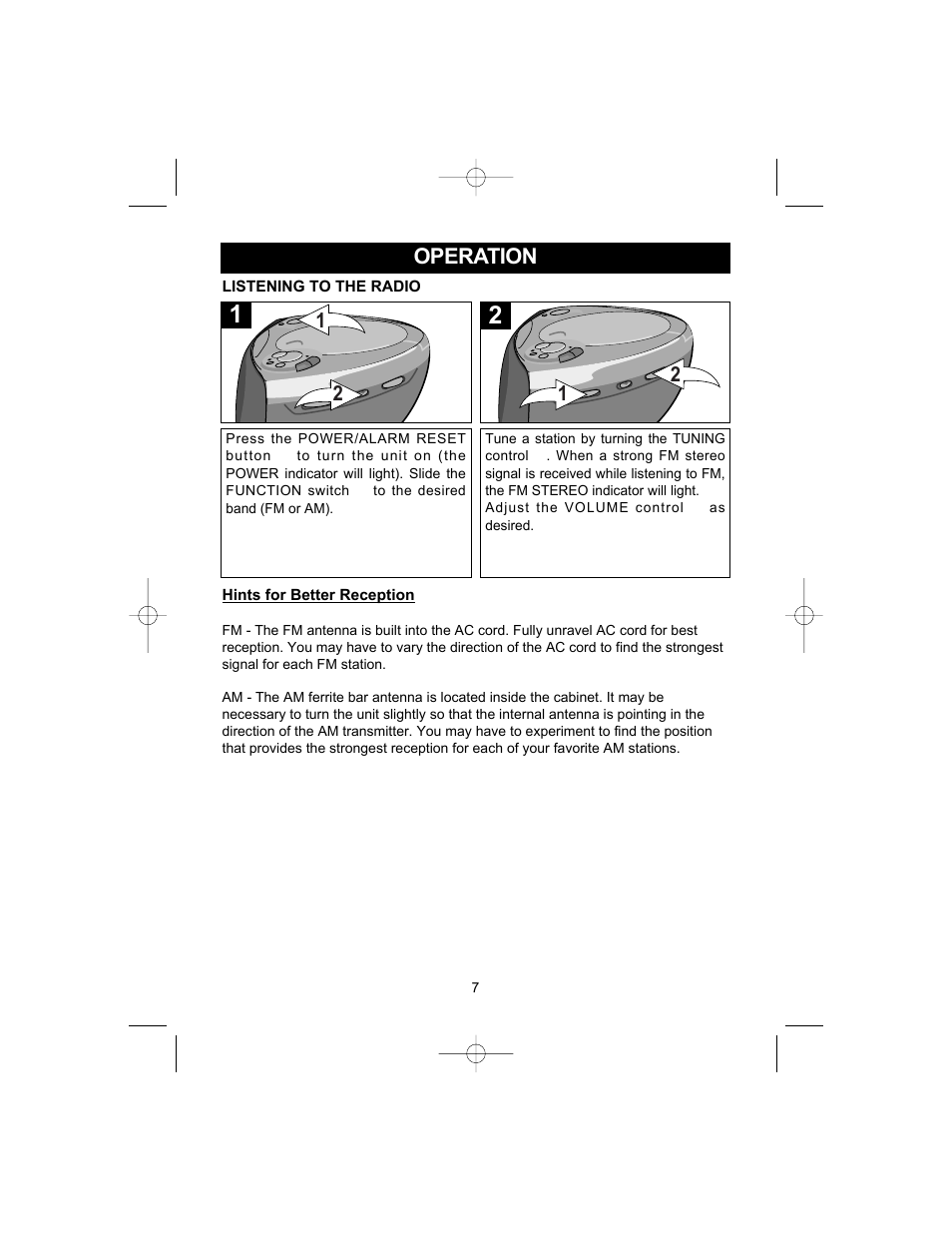 Operation | Emerson Radio CKD9905 User Manual | Page 7 / 22