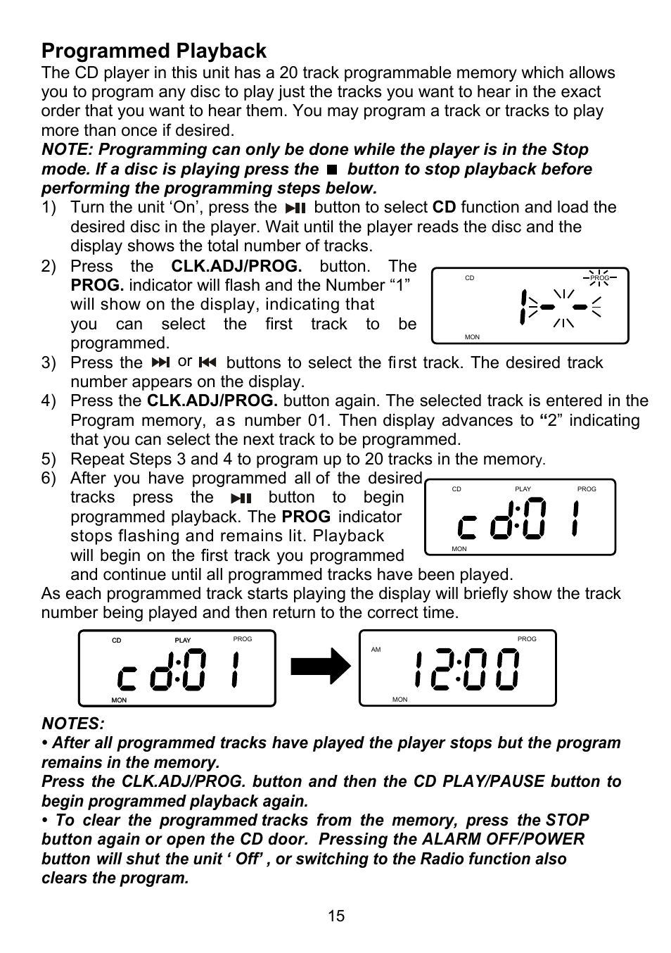 Programmed playback | Emerson Radio CKD9917 User Manual | Page 16 / 24
