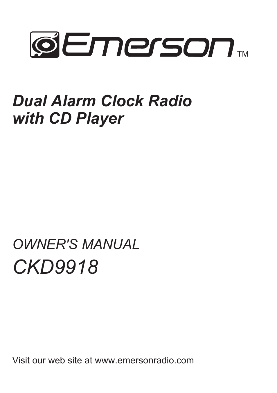 Emerson Radio CKD9918 User Manual | 24 pages