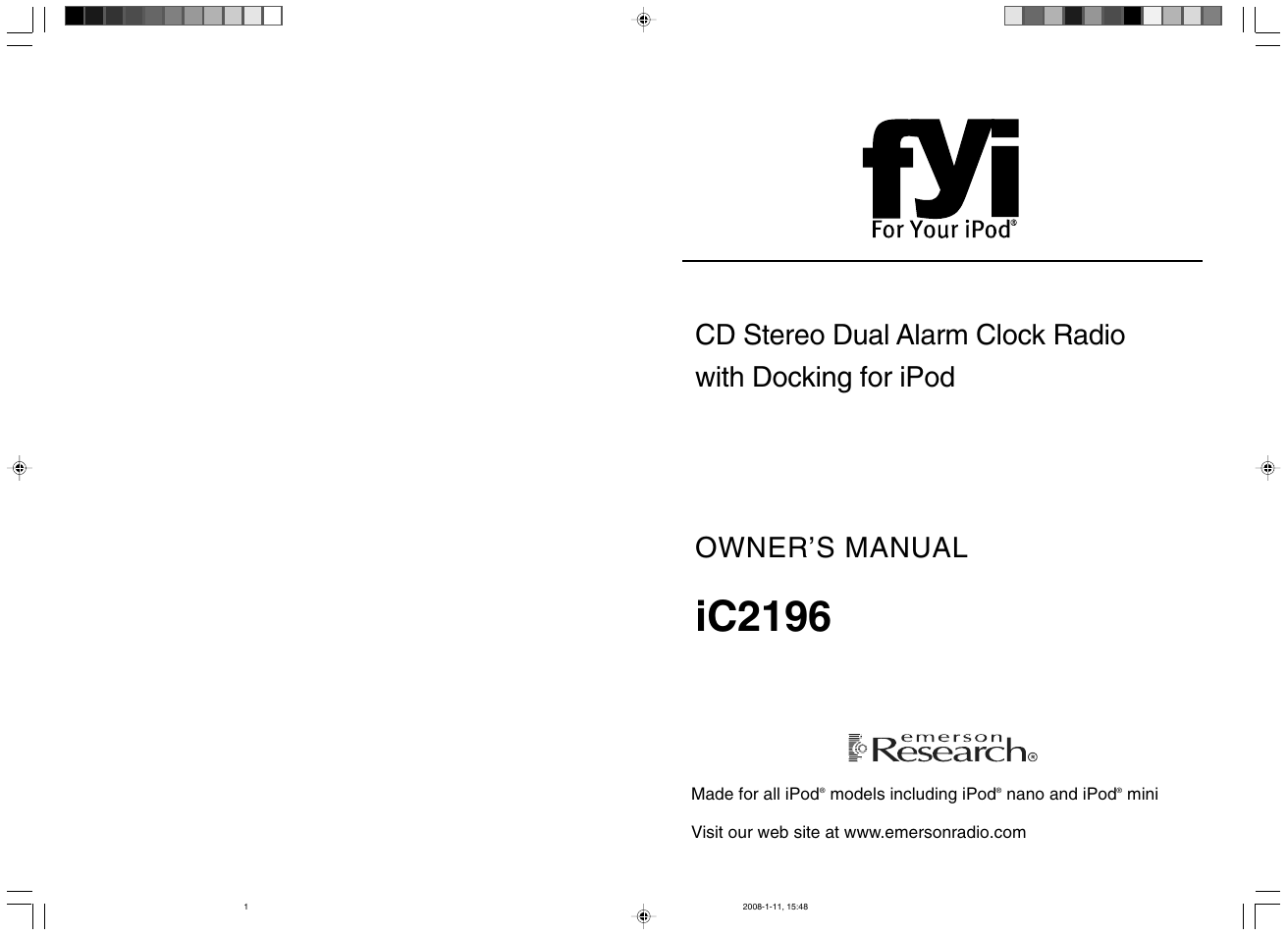 Emerson Radio iC2196 User Manual | 14 pages