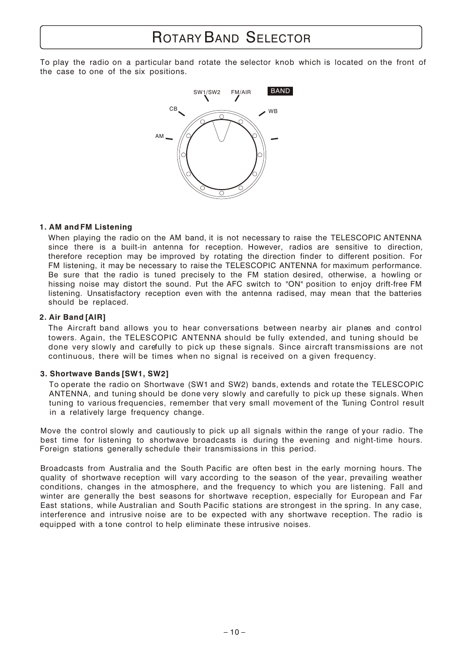 Otary, Elector | Emerson Radio MBR-1 User Manual | Page 10 / 12