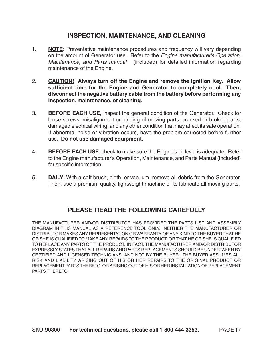 Chicago Electric 90300 User Manual | Page 17 / 20