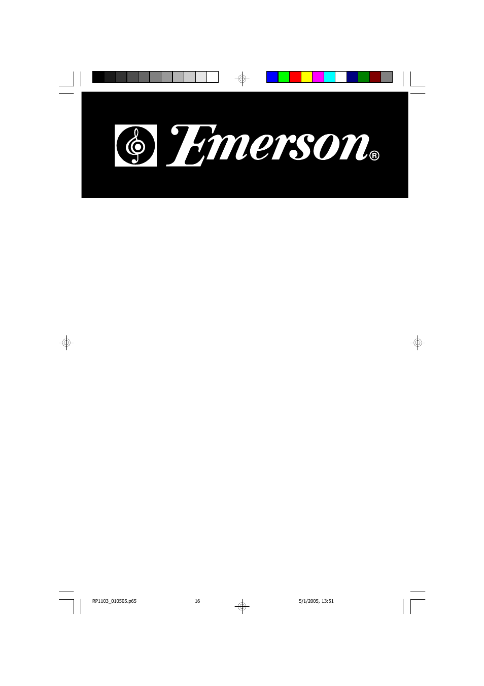 Emerson Radio RP1103 User Manual | 16 pages