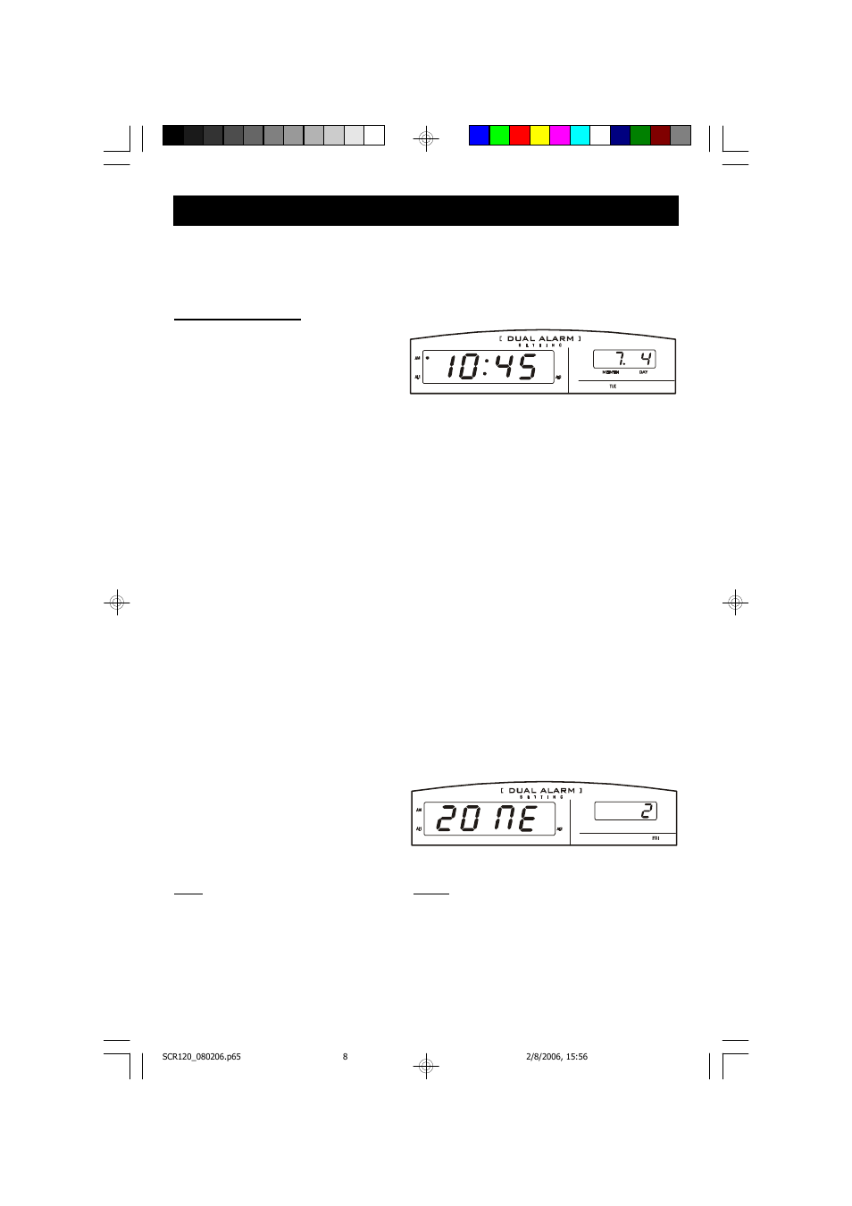 Operating instructions, Setting the time, the first time | Emerson Radio SCR120 User Manual | Page 9 / 23