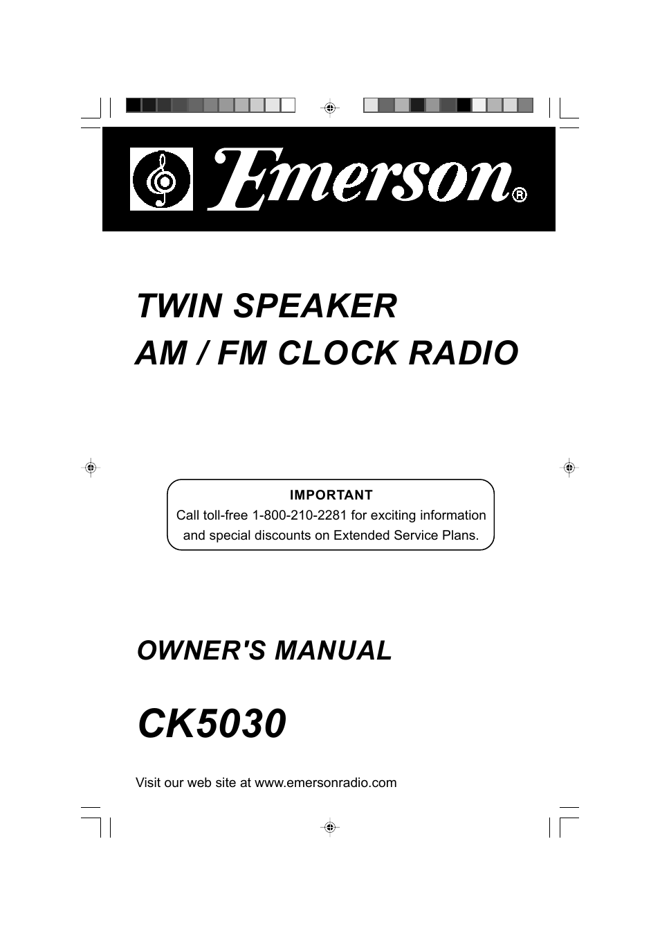 Emerson Radio CK5030 User Manual | 12 pages