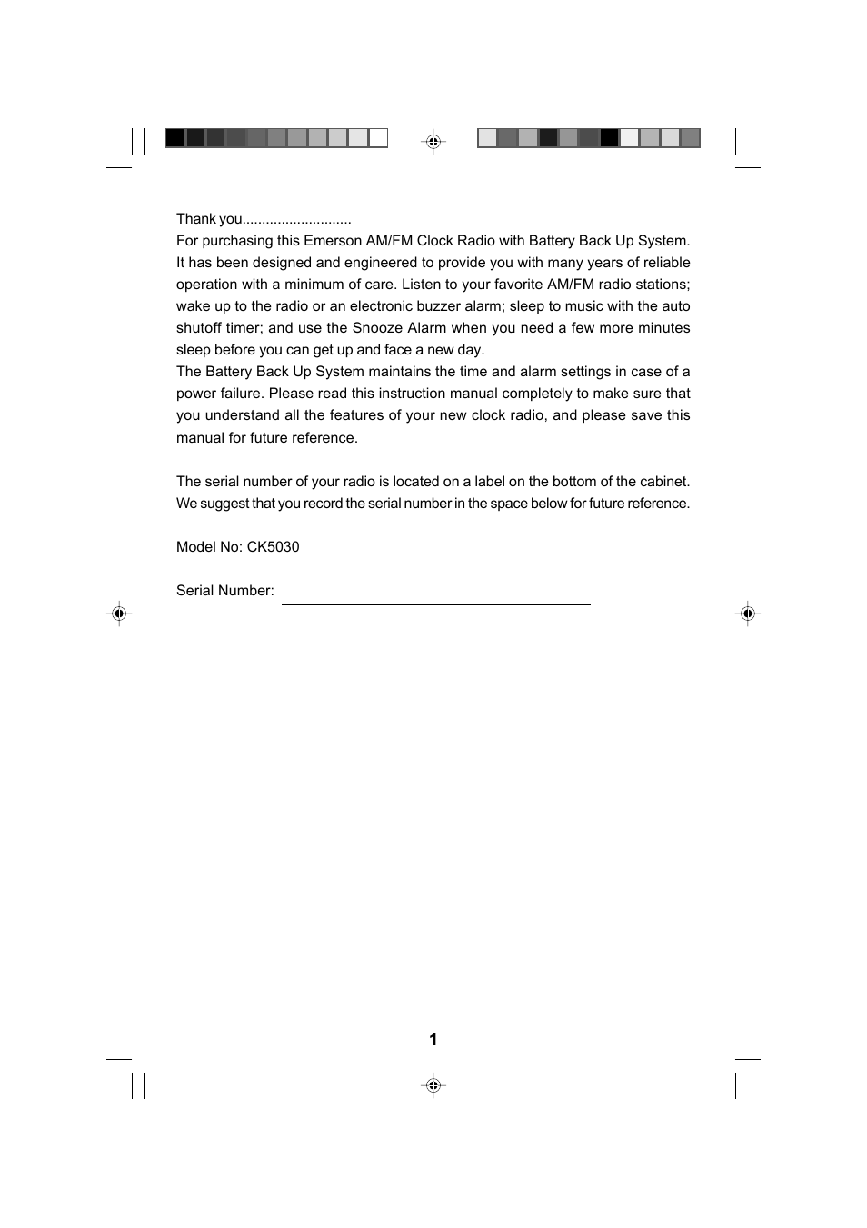Emerson Radio CK5030 User Manual | Page 2 / 12