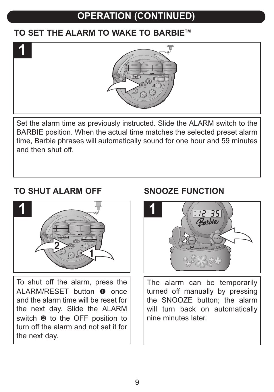 Emerson Radio Barbie BAR800 Hour Garden User Manual | Page 10 / 17