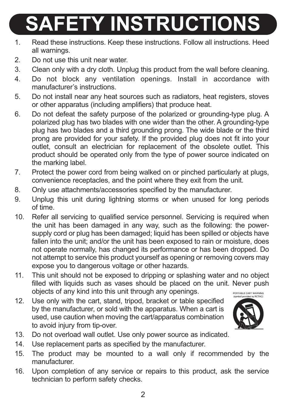 Safety instructions | Emerson Radio Barbie BAR800 Hour Garden User Manual | Page 3 / 17