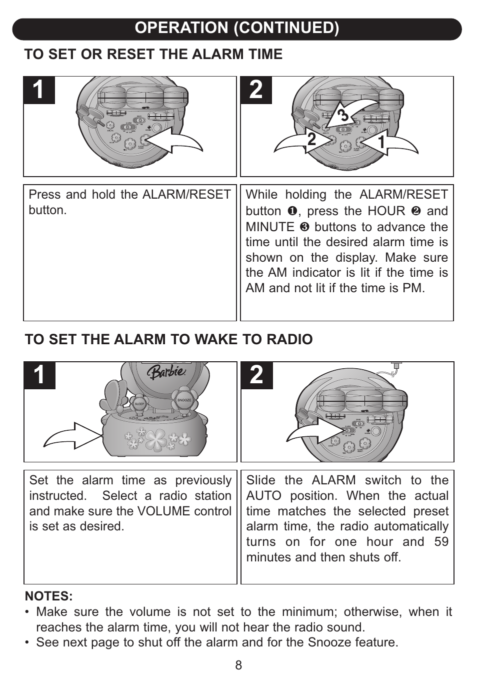 Emerson Radio Barbie BAR800 Hour Garden User Manual | Page 9 / 17