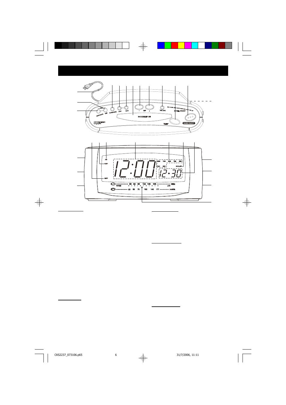 Location of controls and indicators | Emerson Radio CKS2237 User Manual | Page 7 / 22