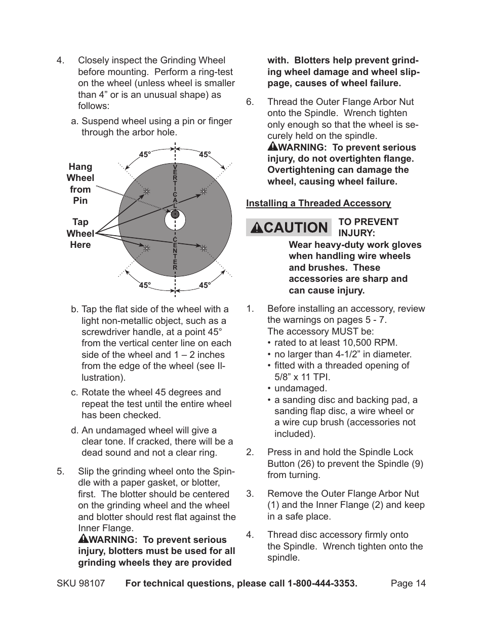 Chicago Electric 98107 User Manual | Page 14 / 20