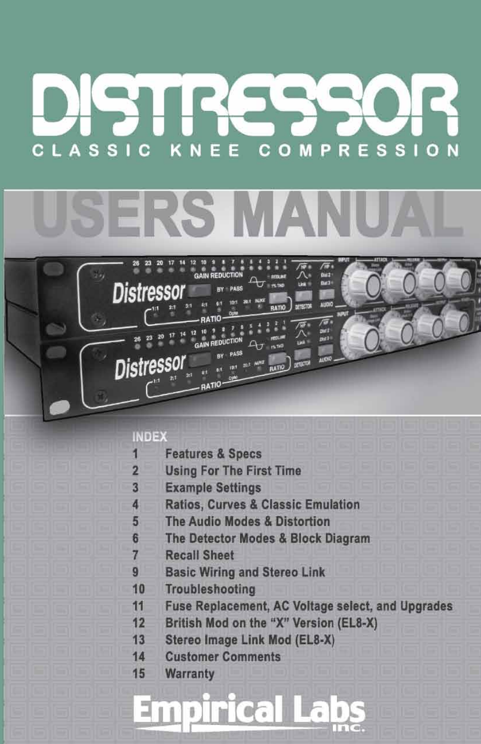 Empirical Labs EL-8 User Manual | 15 pages