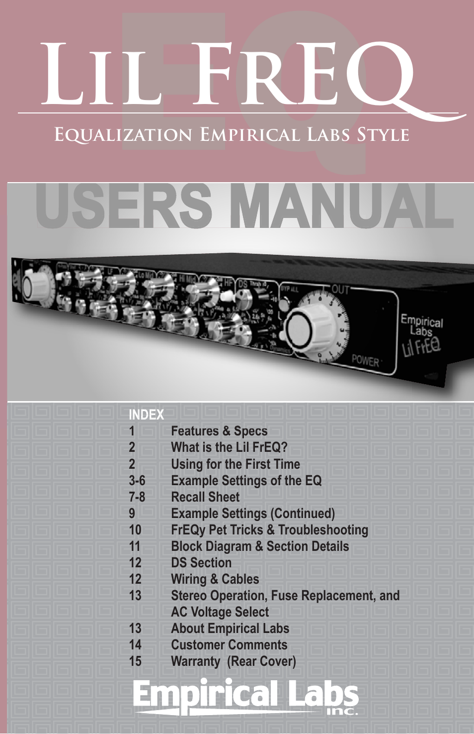 Empirical Labs EL-Q User Manual | 15 pages