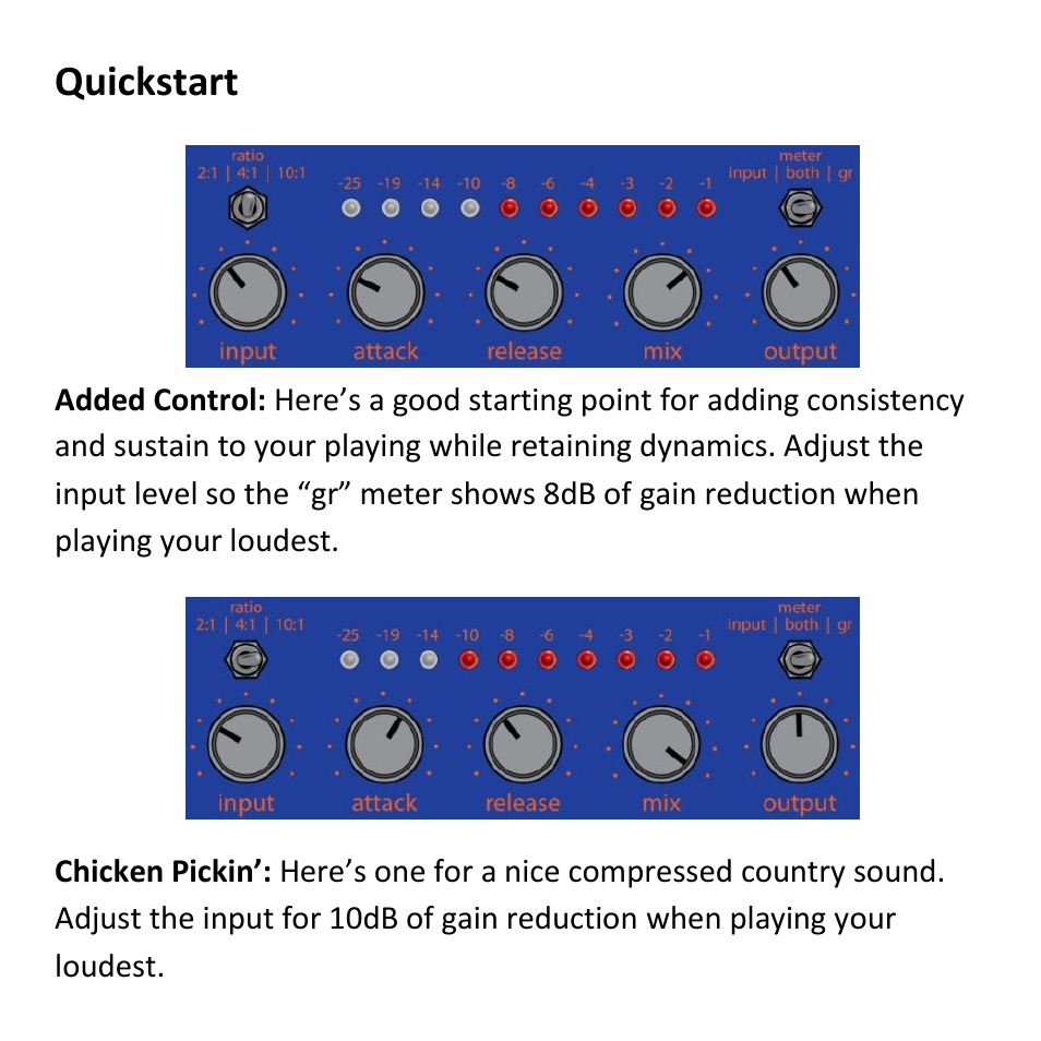 Quickstart | Empress Effects Compressor User Manual | Page 6 / 8