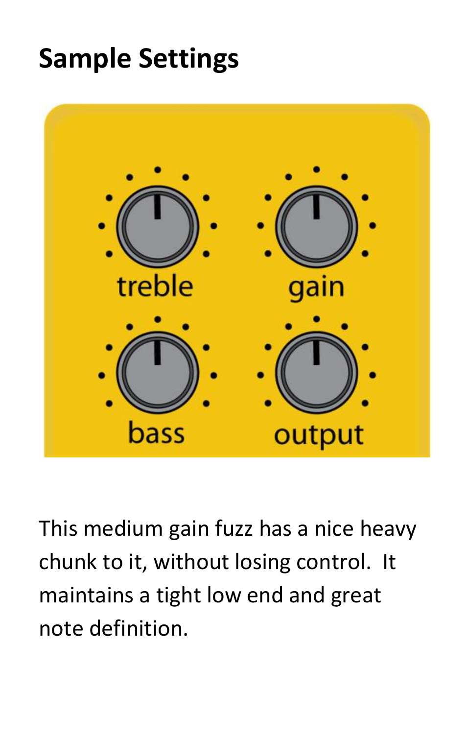 Sample settings | Empress Effects Fuzz User Manual | Page 3 / 8
