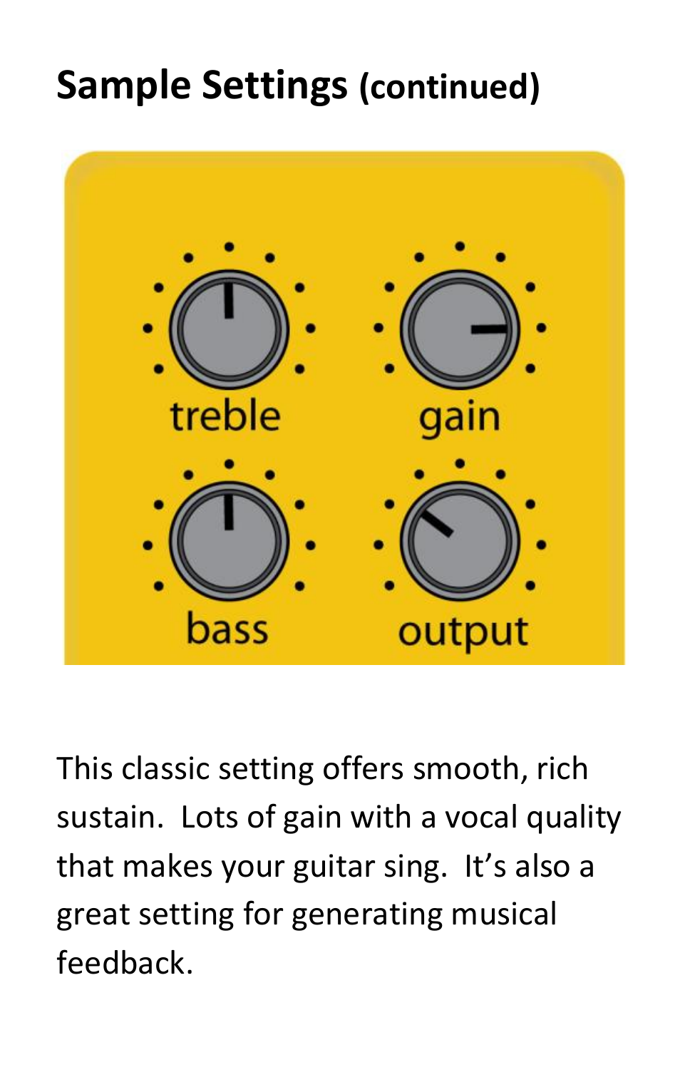 Sample settings | Empress Effects Fuzz User Manual | Page 6 / 8