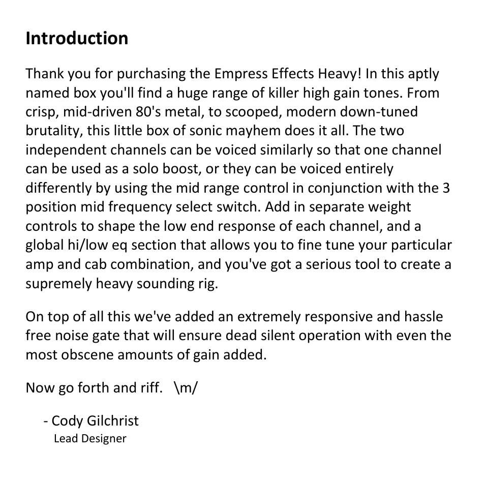 Introduction | Empress Effects Heavy User Manual | Page 2 / 8