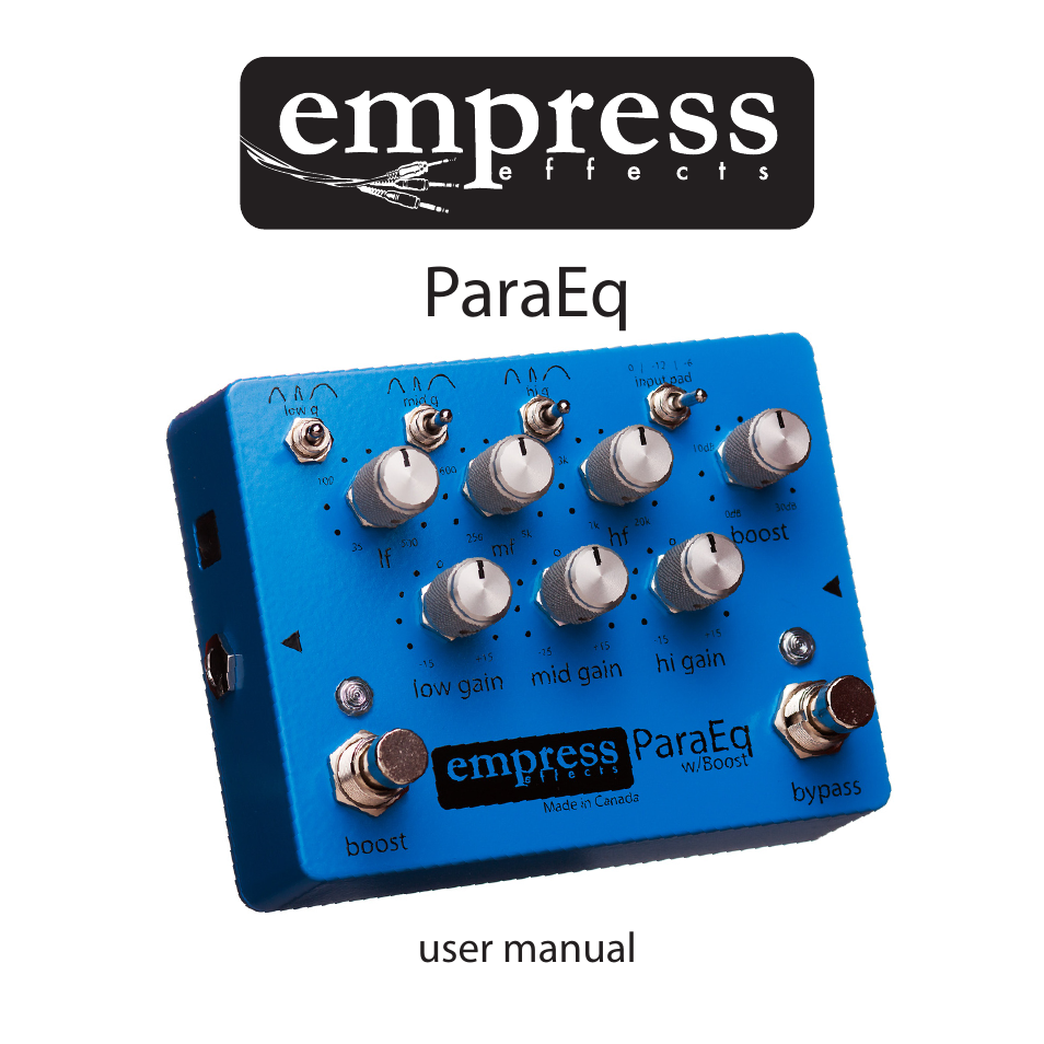 Empress Effects ParaEq User Manual | 12 pages