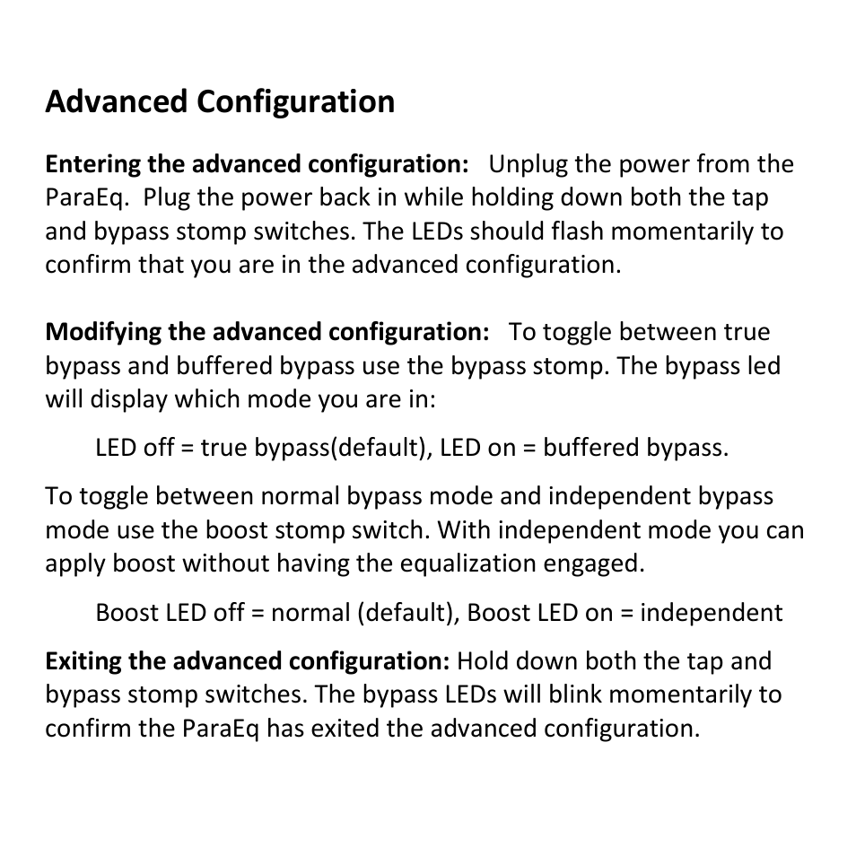 Advanced configuration | Empress Effects ParaEq User Manual | Page 11 / 12