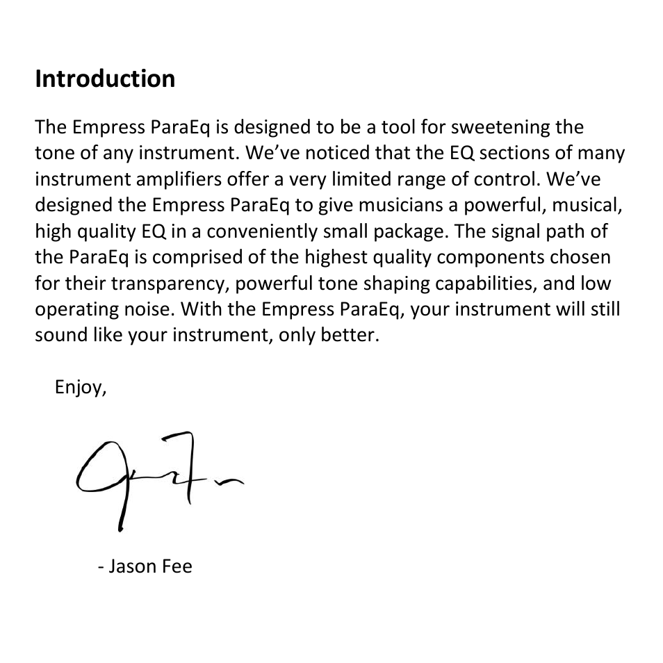 Word - para eq manual.pdf, Introduction | Empress Effects ParaEq User Manual | Page 2 / 12