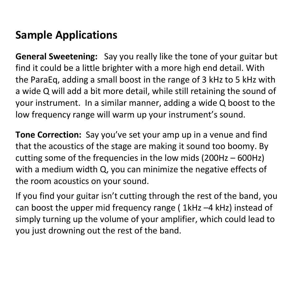 Sample applications | Empress Effects ParaEq User Manual | Page 3 / 12