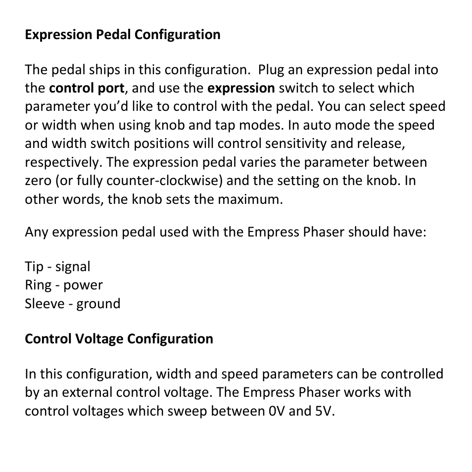 Empress Effects Phaser User Manual | Page 17 / 24