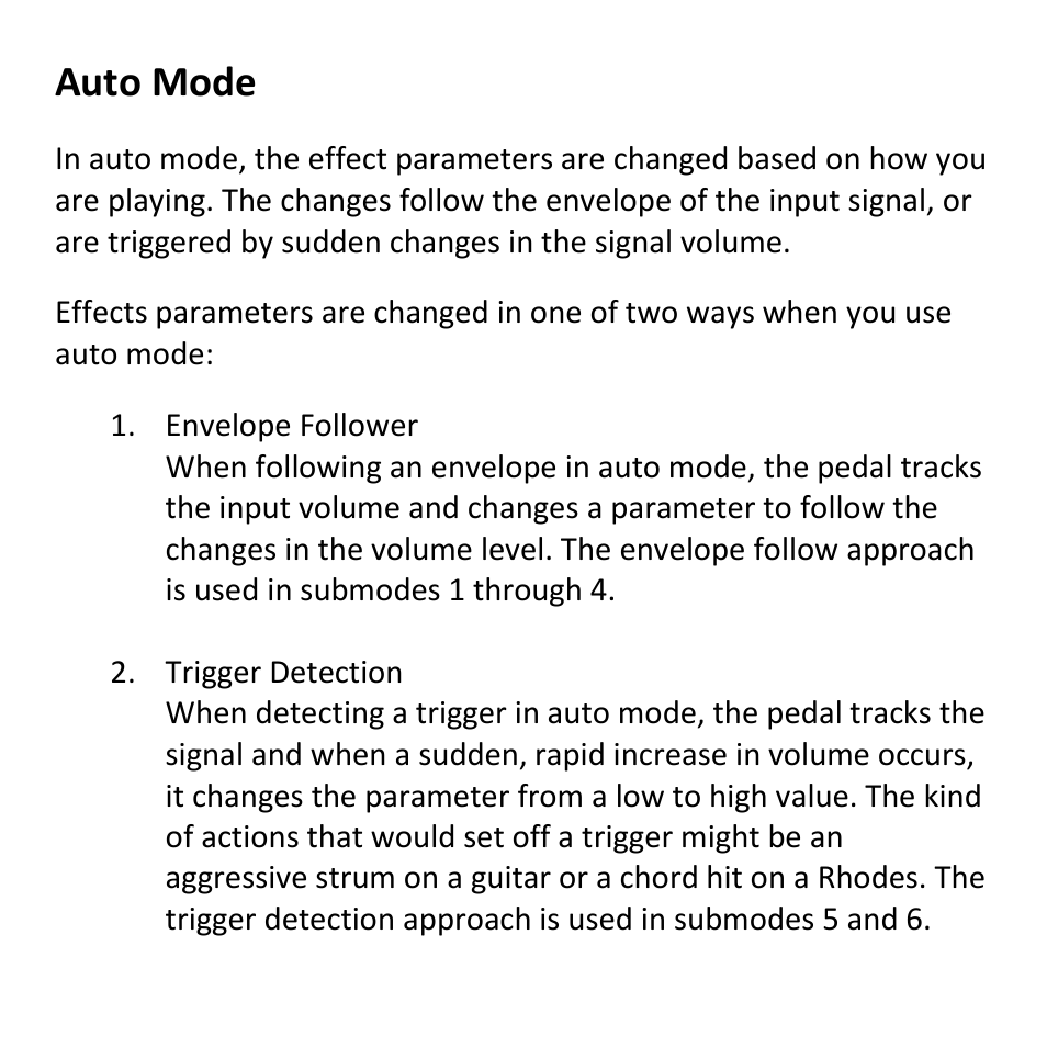 Auto mode | Empress Effects Phaser User Manual | Page 5 / 24