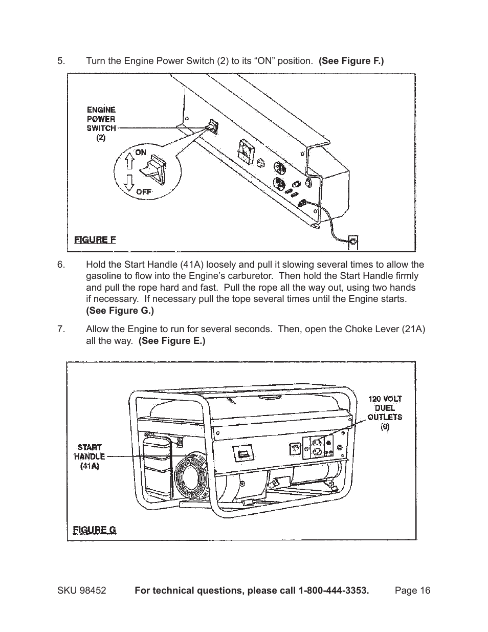 Chicago Electric PORTABLE GENERATOR 98452 User Manual | Page 16 / 25