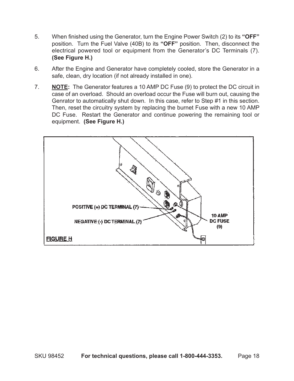 Chicago Electric PORTABLE GENERATOR 98452 User Manual | Page 18 / 25