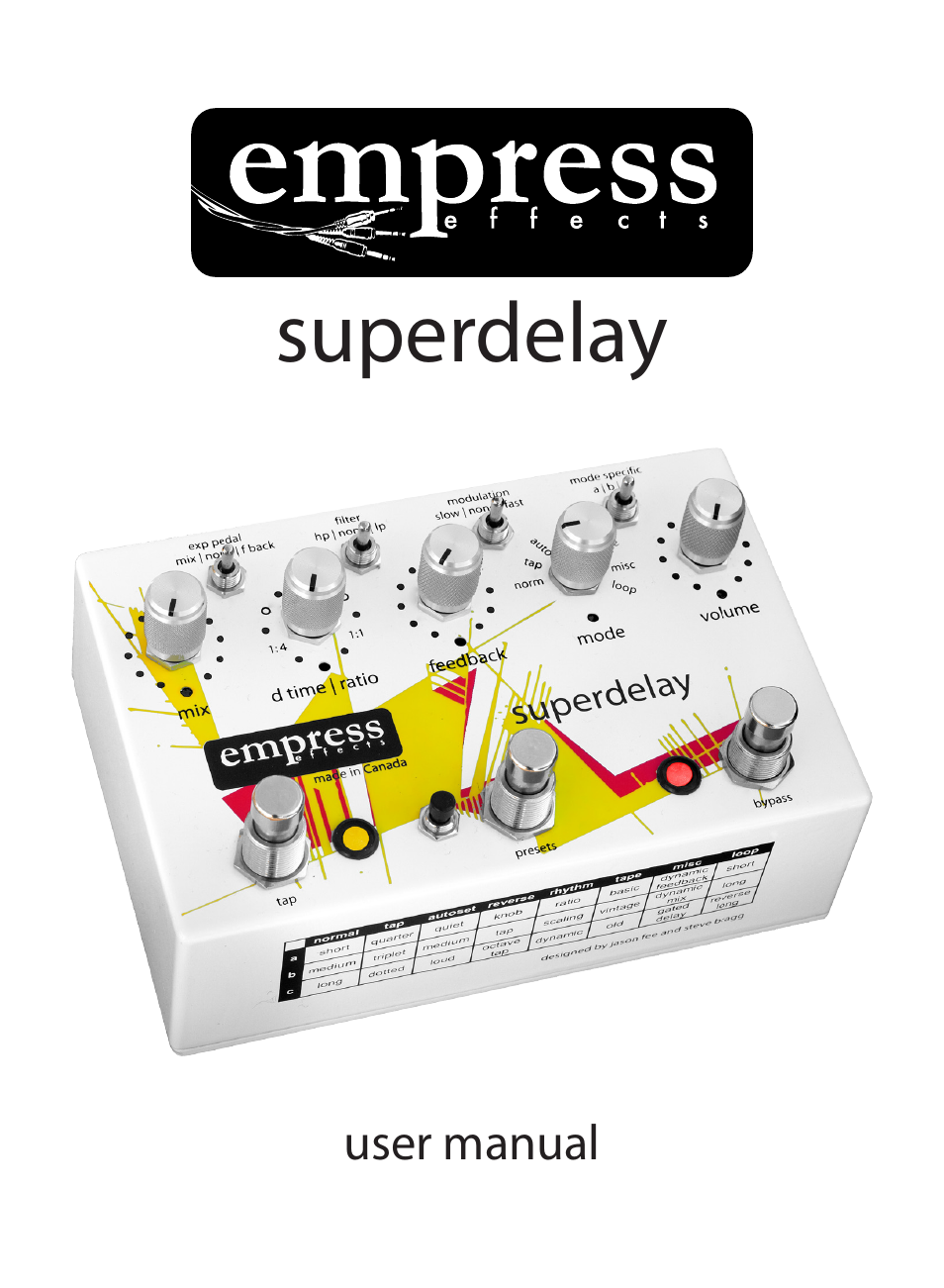 Empress Effects Superdelay User Manual | 20 pages