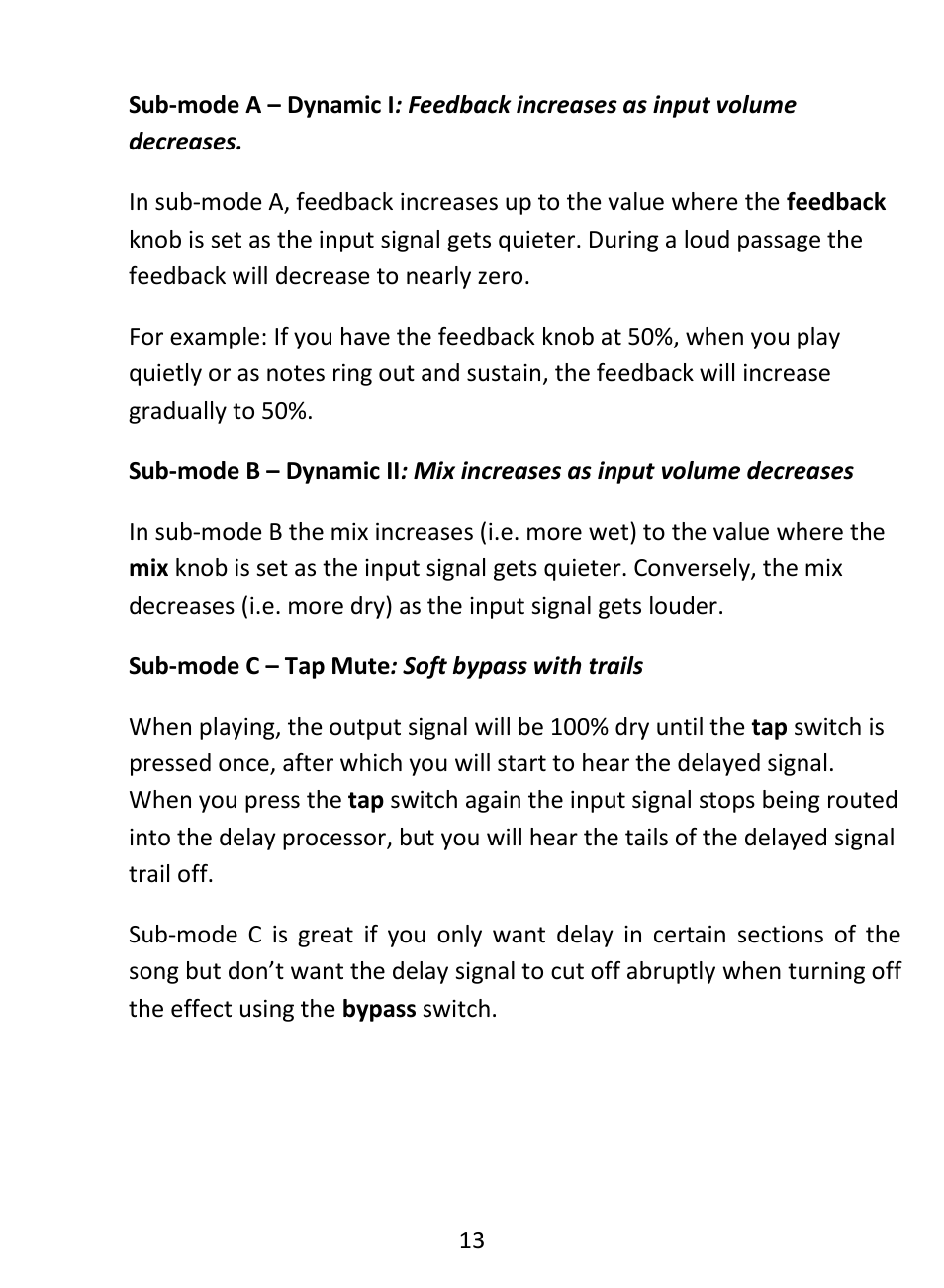 Looper mode, Misc mode | Empress Effects Vintage Modified Superdelay User Manual | Page 14 / 20