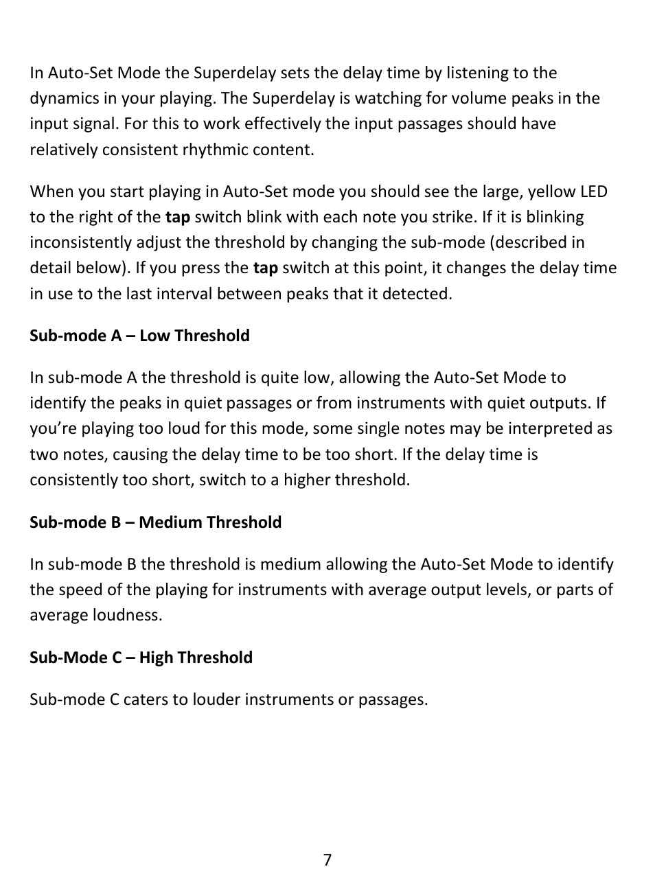 Reverse mode, Auto-set mode | Empress Effects Vintage Modified Superdelay User Manual | Page 8 / 20