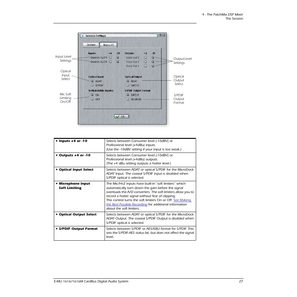 E-MU 1616M PCIe User Manual | Page 27 / 101
