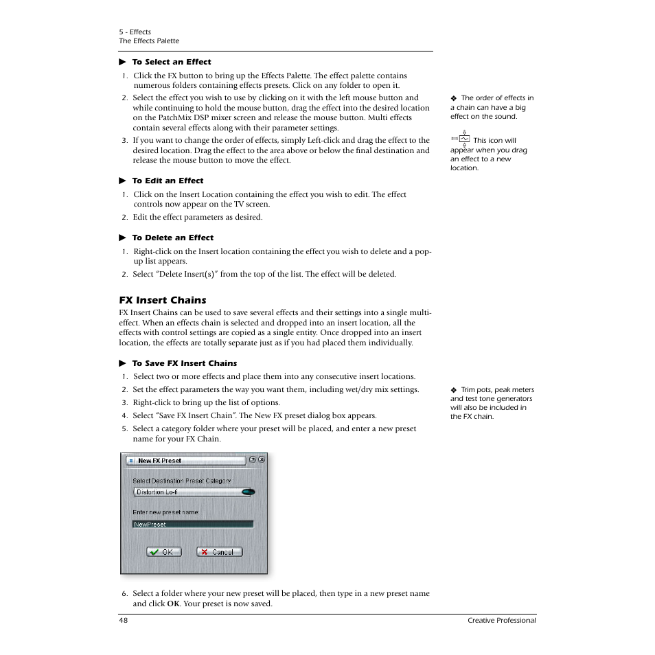 Fx insert chains | E-MU 1616M PCIe User Manual | Page 48 / 101