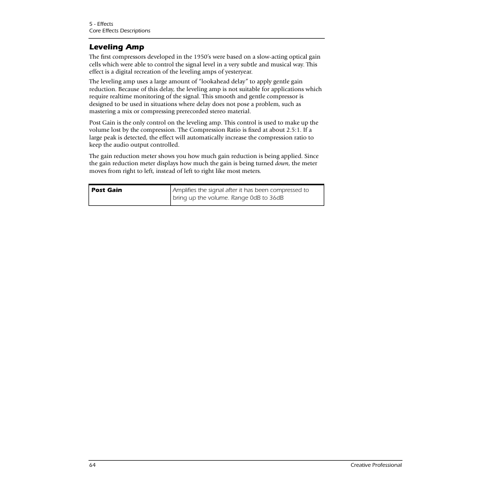Leveling amp | E-MU 1616M PCIe User Manual | Page 64 / 101