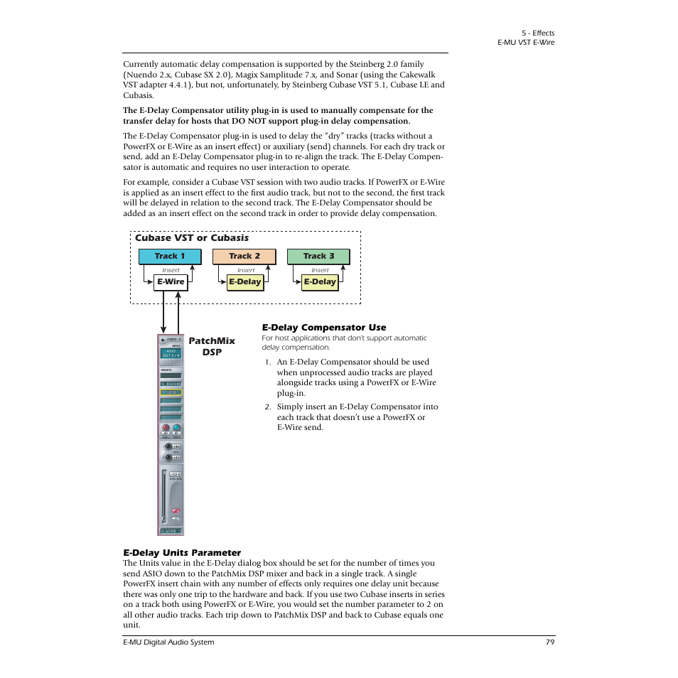 E-delay compensator use, E-delay units parameter, E-delay compensator use e-delay units parameter | E-MU 1616M PCIe User Manual | Page 79 / 101