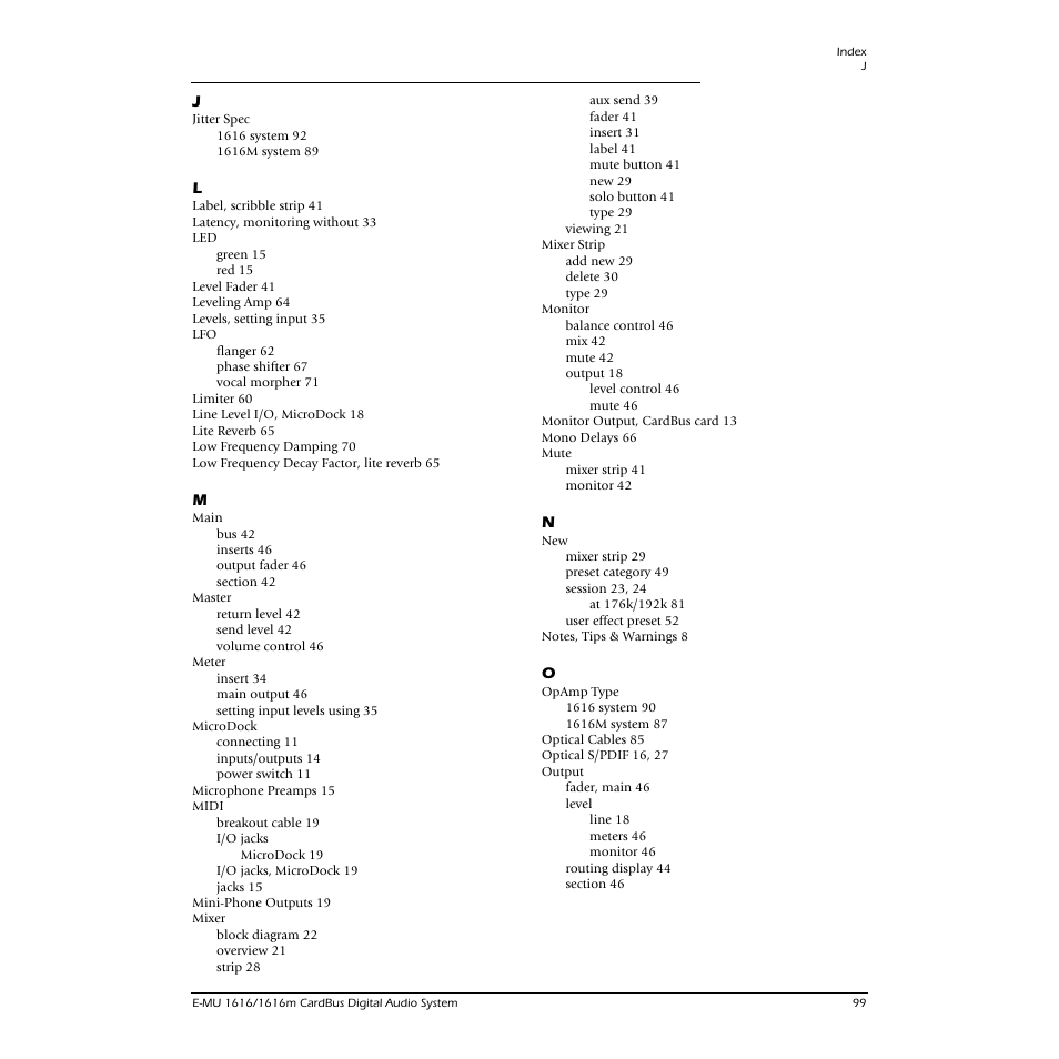 E-MU 1616M PCIe User Manual | Page 99 / 101
