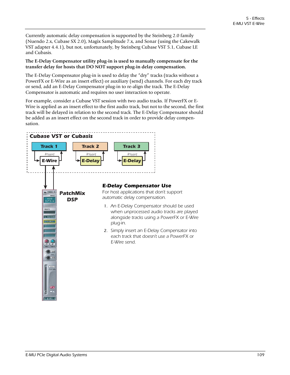 E-delay compensator use | E-MU 1212M PCIe User Manual | Page 109 / 132