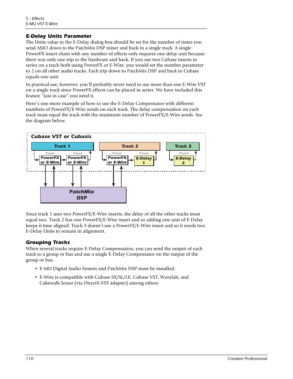 E-delay units parameter, Grouping tracks, E-delay units parameter grouping tracks | E-MU 1212M PCIe User Manual | Page 110 / 132