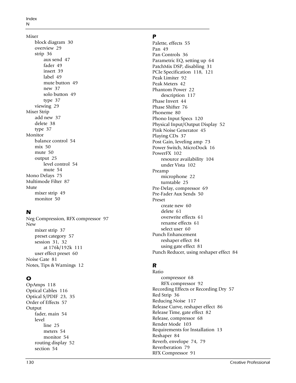 E-MU 1212M PCIe User Manual | Page 130 / 132