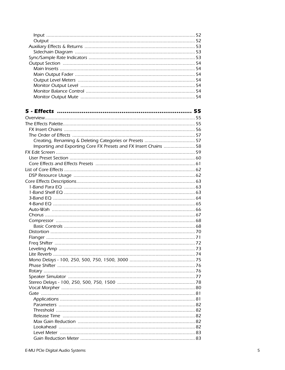 E-MU 1212M PCIe User Manual | Page 5 / 132
