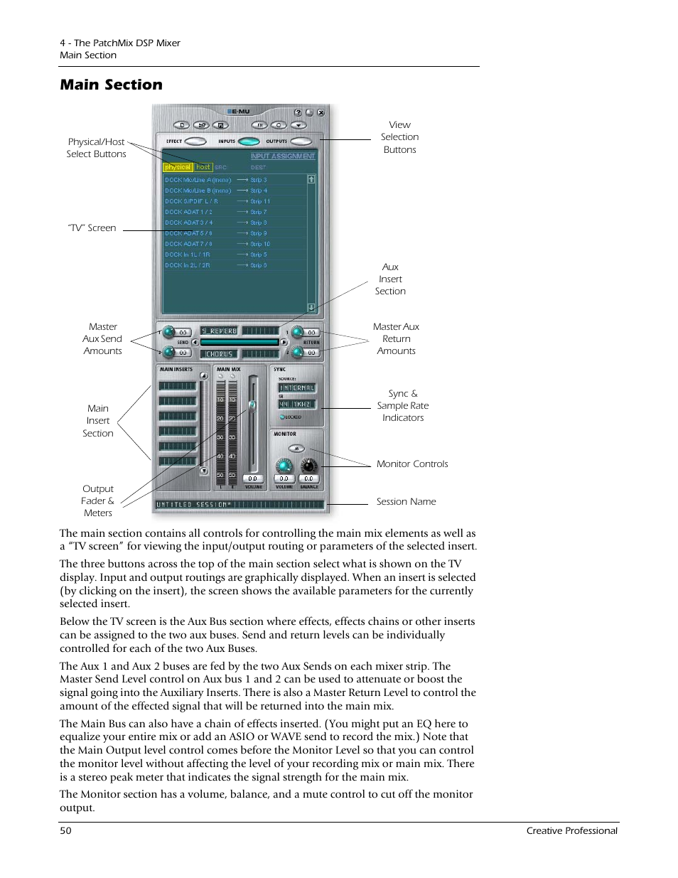 Main section | E-MU 1212M PCIe User Manual | Page 50 / 132