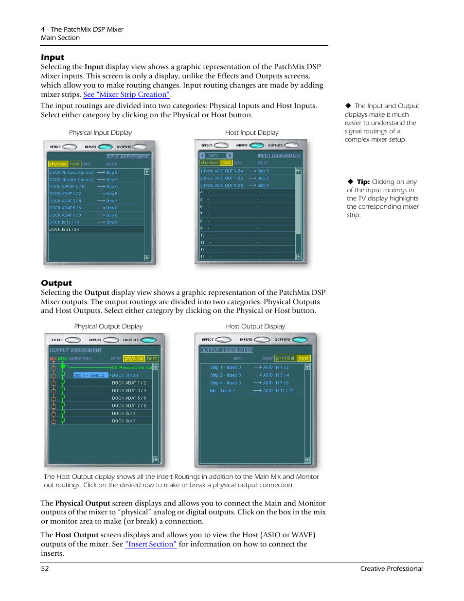 Input, Output, Input output | E-MU 1212M PCIe User Manual | Page 52 / 132