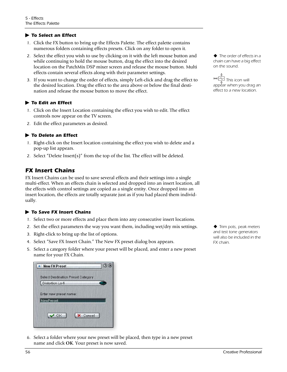 Fx insert chains | E-MU 1212M PCIe User Manual | Page 56 / 132