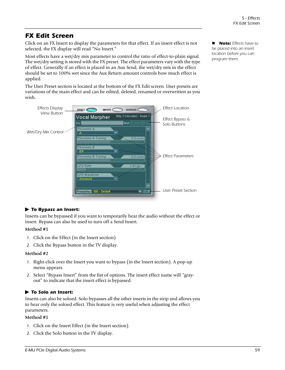Fx edit screen | E-MU 1212M PCIe User Manual | Page 59 / 132