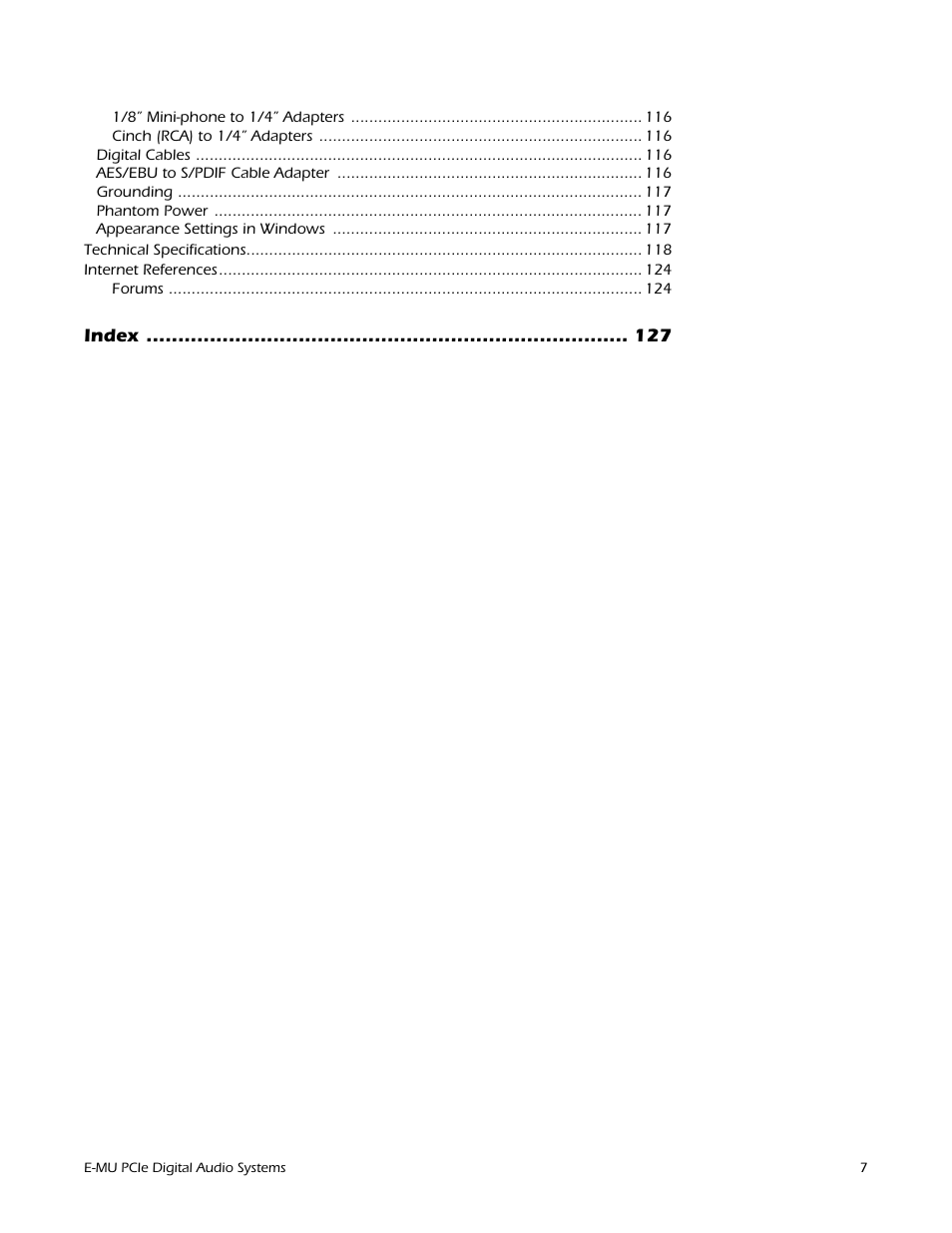 E-MU 1212M PCIe User Manual | Page 7 / 132